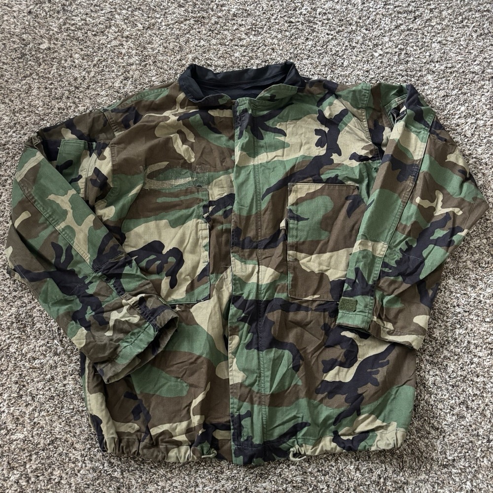 Military Jacket Suit‎ Chemical Protective Class 1 Woodland Camo US Army Size L
